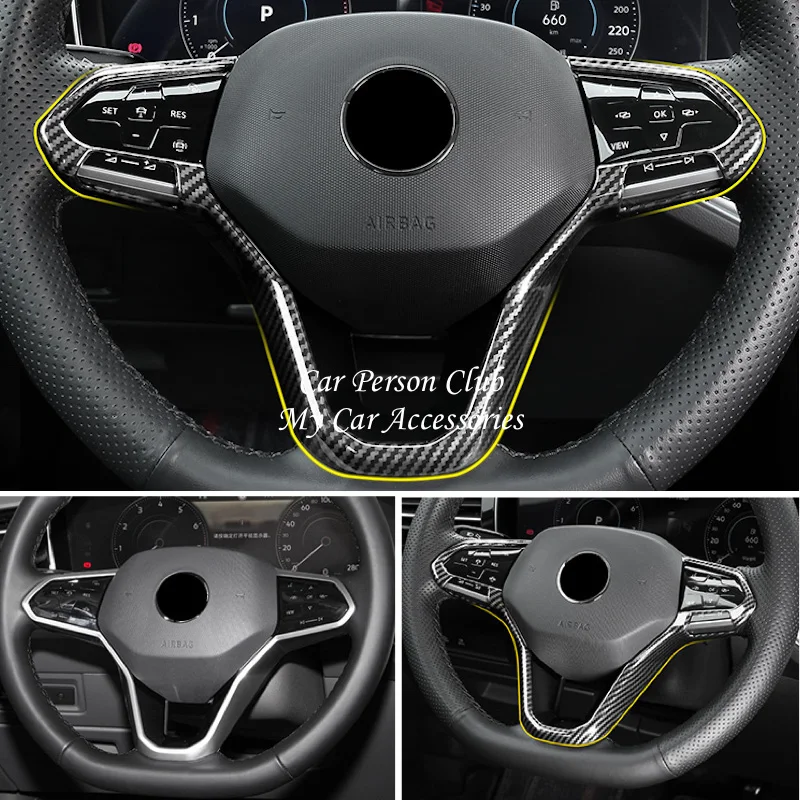 For VW Volkswagen Touareg 2019-2021 Steering Wheel Button Frame Trims Cover Decoraton Car Interior Moulding Accessories