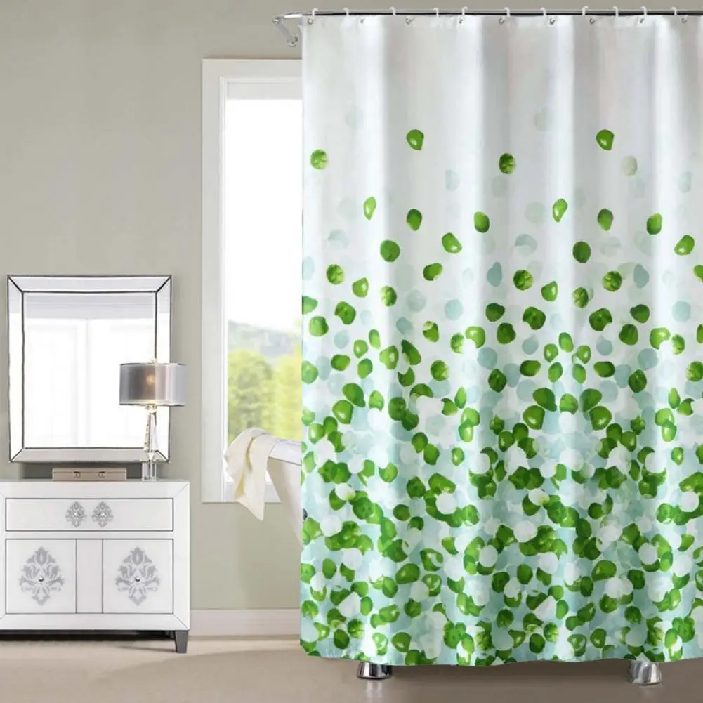 Green Leaf Shower Curtains Spring Flower Plant Vine Scenery Bathroom Decor Home Bath Polyester Cloth Hanging Curtain