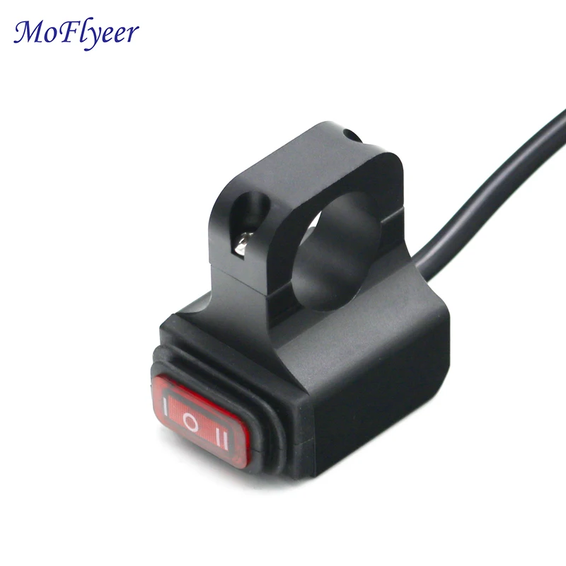 

MoFlyeer Waterproof Motorcycle CNC Aluminium Alloy on-Off-on 7/8" Handlebar Headlight Switch Kits for Sport Dirt Electric Bike