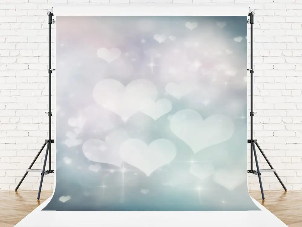 VinylBDS Wedding Heart Simple Backdrop Photography  Backdrops For Photography Hazy Gray Love For Baby Photography Backdrops