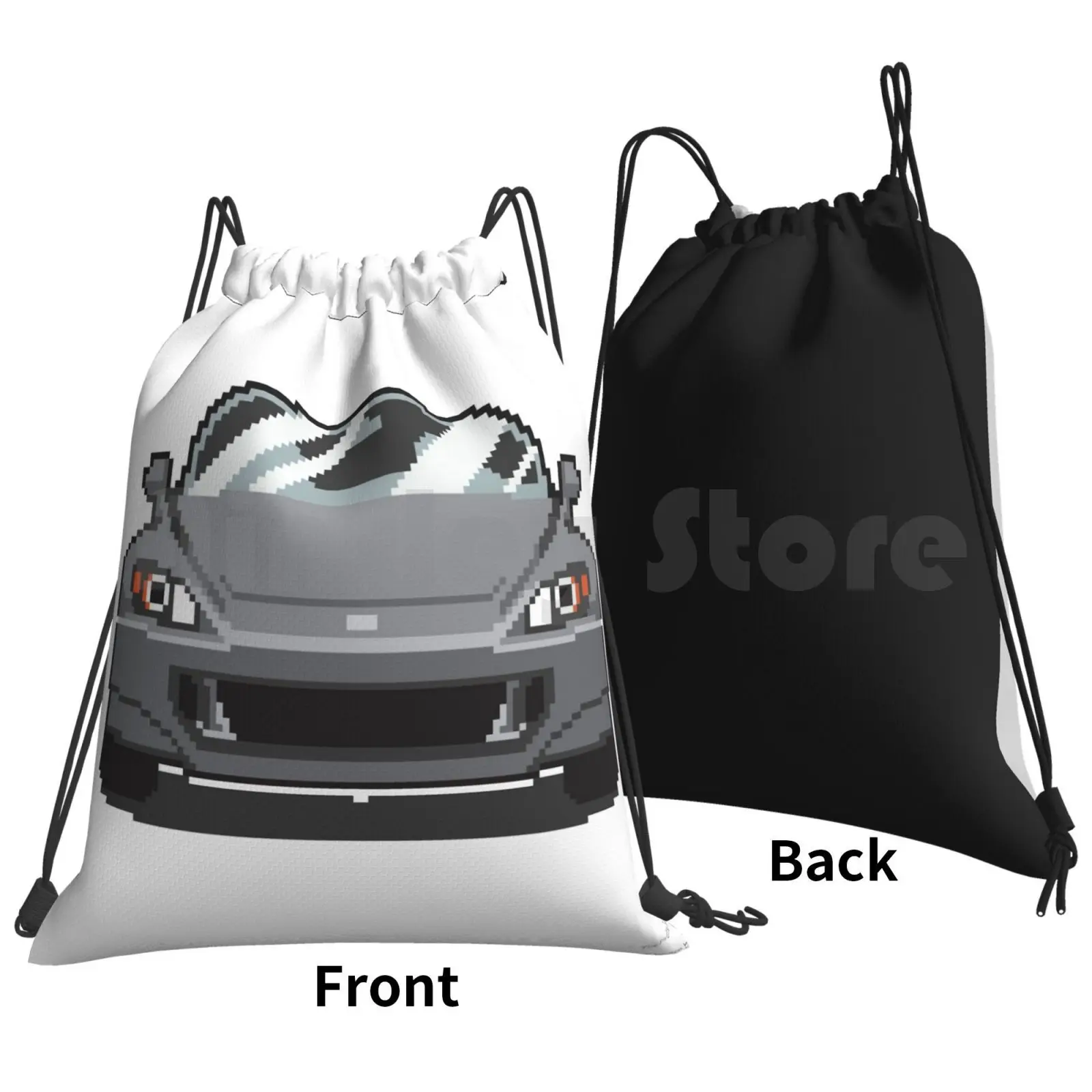 Grey Ap2 S2000 Backpack Drawstring Bags Gym Bag Waterproof Pixel Pixel Art Pixel Car Car Car Art Auto Automotive