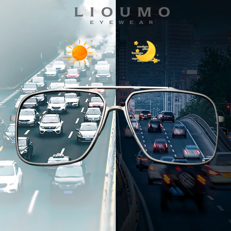 Top Quality Aviation Photochromic Men's Sunglasses Polarized Square UV Protect Men Driving Sun Glasses oculos de sol masculino