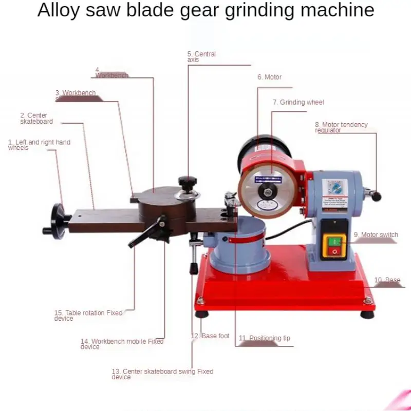 220V Woodworking Alloy Saw Blade Grinding Machine Saw Gear Grinding Machine