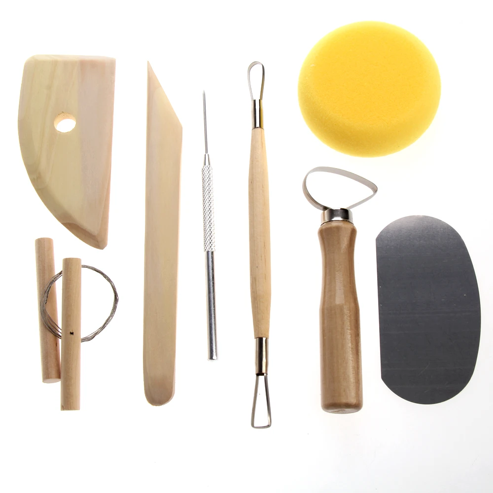 8ชิ้น/เซ็ตเครื่องปั้นดินเผาเซรามิคชุดเครื่องมือ DIY มือเซรามิคแม่พิมพ์ไม้มีดเครื่องปั้นดินเผาดินประติมากรรมการสร้างแบบจำลองชุด