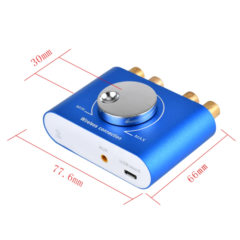 12V Digital Small 2.0 Mini Speaker Power Amplifier with 3.5mm Audio Plug and USB Power Plug for Laptop / MP3 / Phone