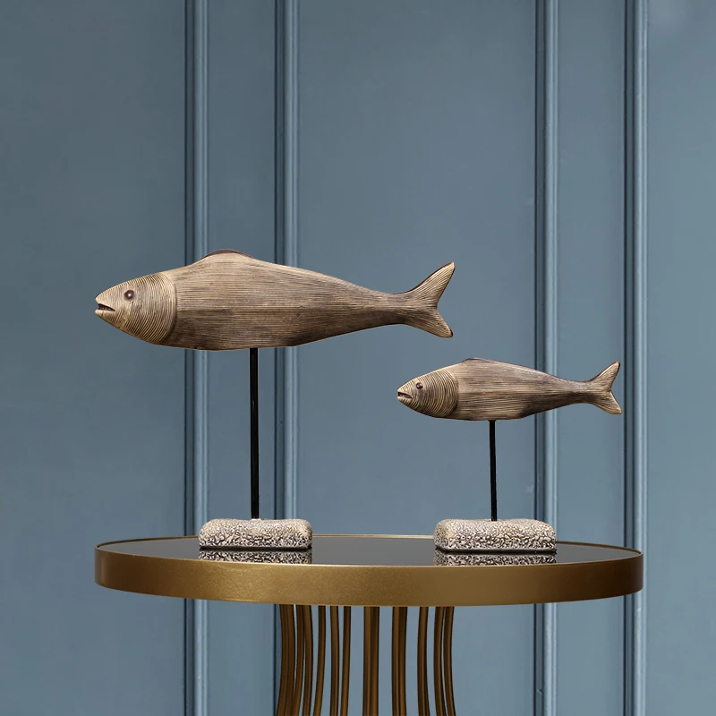 

A pair of fish, American style creative decoration, living room, porch decoration, model room, interior soft decoration