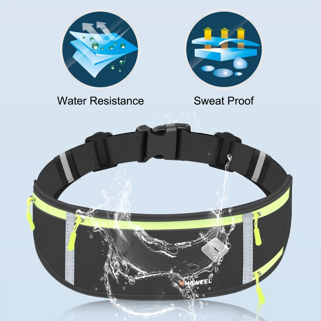 HAWEEL Running Bag Waist Bag Sports Phone Bag Men Women Waterproof Gym Bag Hold Water Cycling Phone Case Running Belt Portable