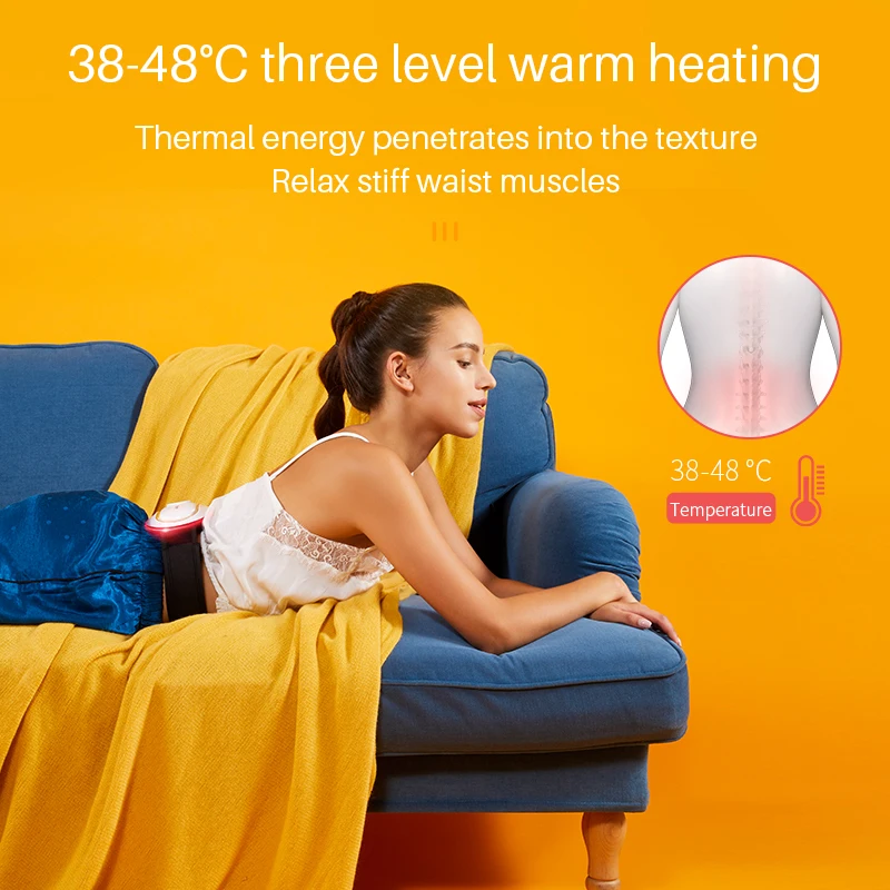 Jinkairui Lumbar Abdomen 2 in 1 Massager Waist Body Relaxation Remote Control Relieve Muscle Gastrointestinal Absorb Warm Gift