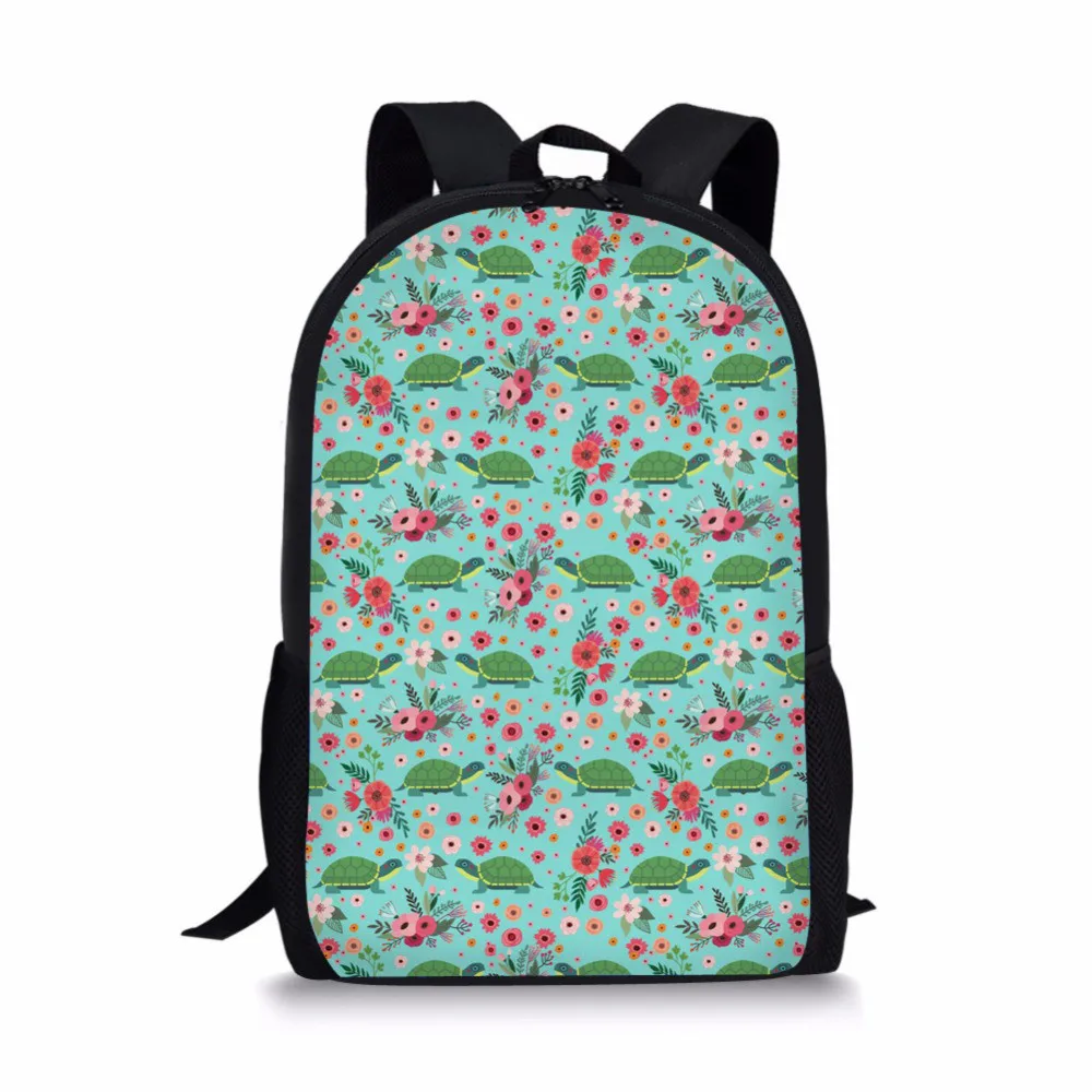 

Flower Turtle Printing Women Backpack Children School Bags For Teenager Girls Backpacks Laptop Backpack mochila