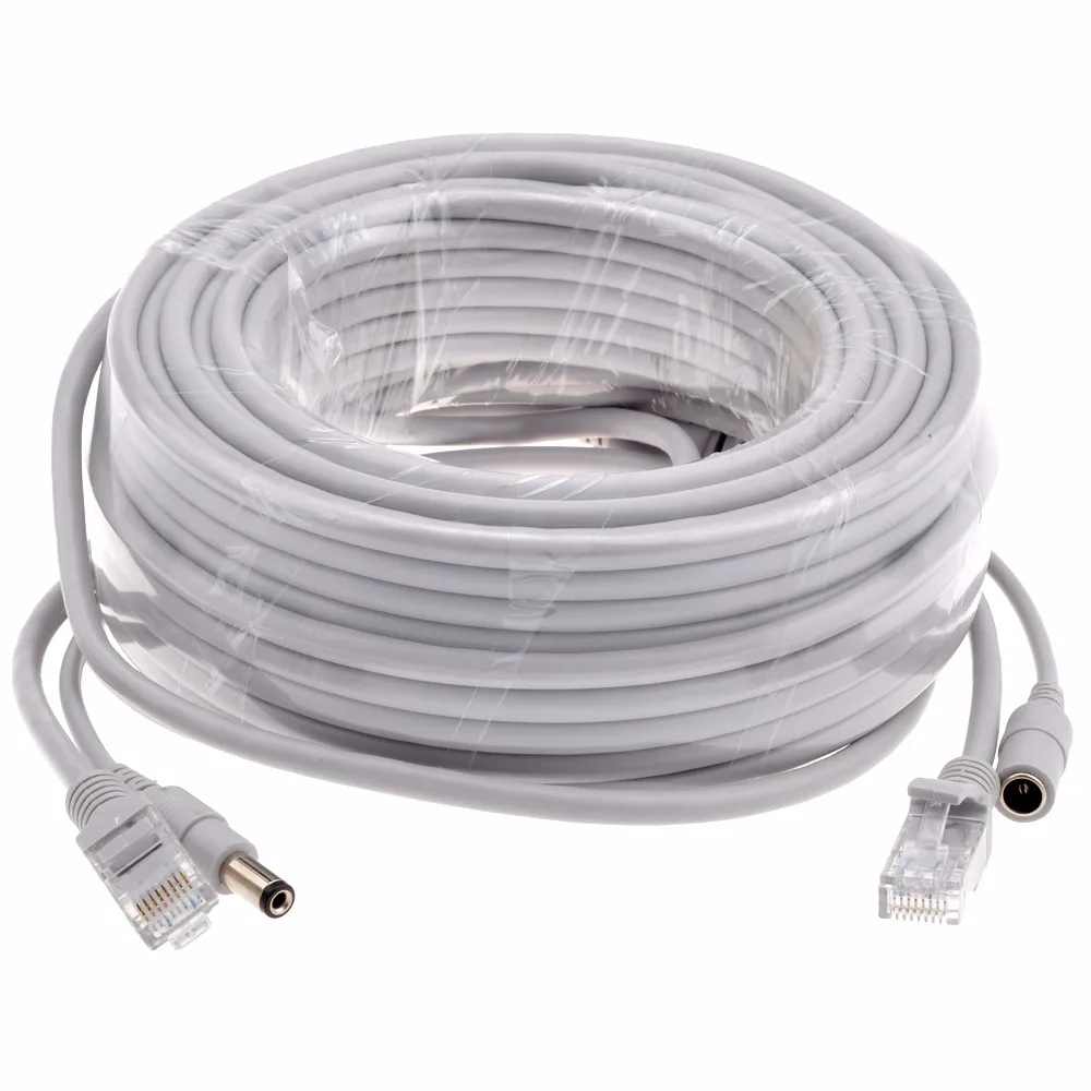 CCTV RJ45 Extension Cable With Power Connect 5M/10M/20M/30M DC Power Cat5 Internet Network LAN Cord For IP CCTV Camera System