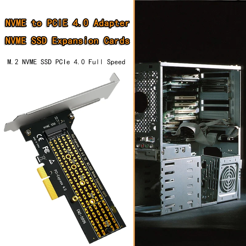 데스크톱 PCIe 4.0 어댑터 라이저 카드, PCI-E GEN4, 풀 스피드, Chia 마이닝용, M.2 NVME SSD, 64Gb SSD, PCI Express X4 어댑터