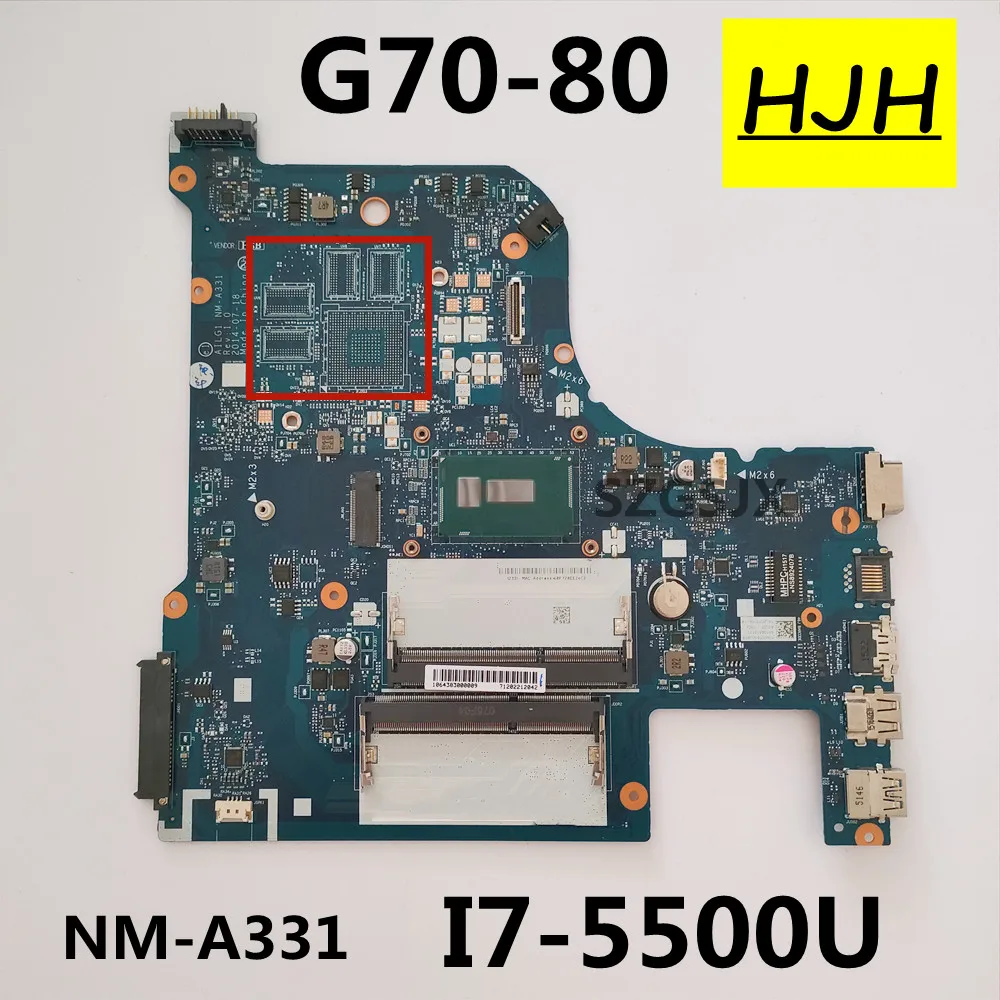 FOR  Lenovo G70-80 Laptop Motherboard NM-A331  with CPU  SR23W   I7 5500U , DDR3 100% Fully Tested