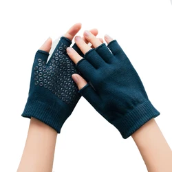 Women Non-slip Yoga Gloves Breathable Fitness Pilates Half Finger Glove Sport Outdoor Cycling Fishing Workout Mittens for Gym