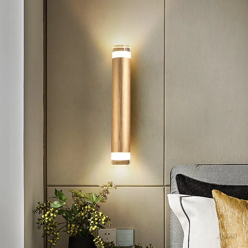 Modern Simple Creative Crystal Wall Lamps Bedroom Bedside Lamp Living Room Wall Decor LED Wall Lights Round Iron Art Decor Lamps