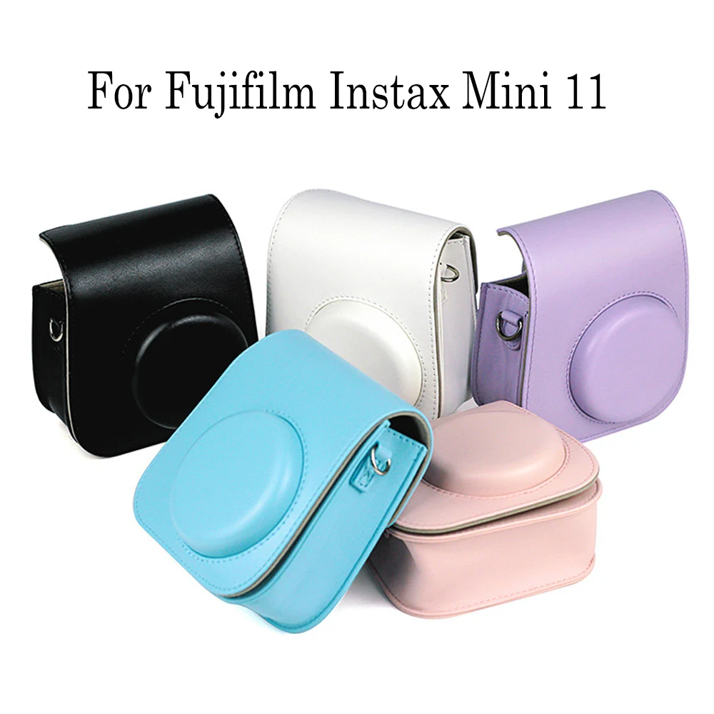 Besegadため富士フイルムインスタックスミニ11カメラケースショルダーバッグカラフルなpuレザーカバー保護ポーチとショルダーストラップ