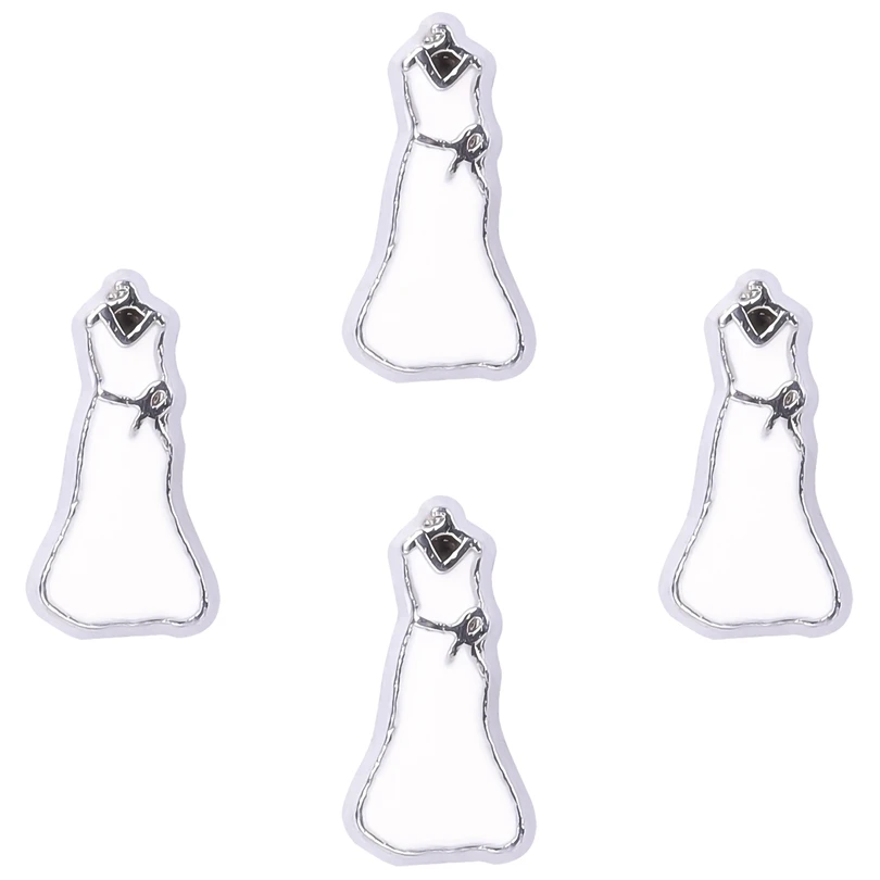 20Pcs Cute White Bride Wedding Skirt Floating Charms подвески  For Photo Memory Medaillon Locket Necklaces Jewelry Wholesale