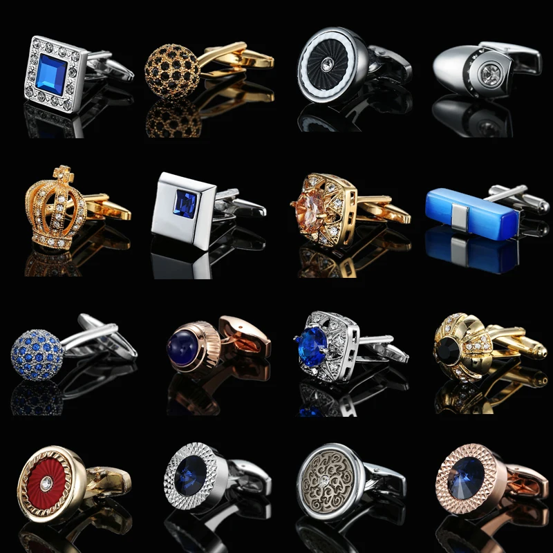 High end brand fashion men's mage shirt Cufflinks high quality crystal zircon Cufflinks wholesale / retail