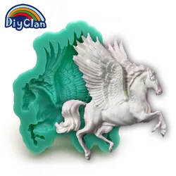 DIY Horse Silicone Molds Pegasus Fondant Cake Decorating Tools Epoxy Resin Polymer Clay Plasticine Mould Teaching Aid Modelings