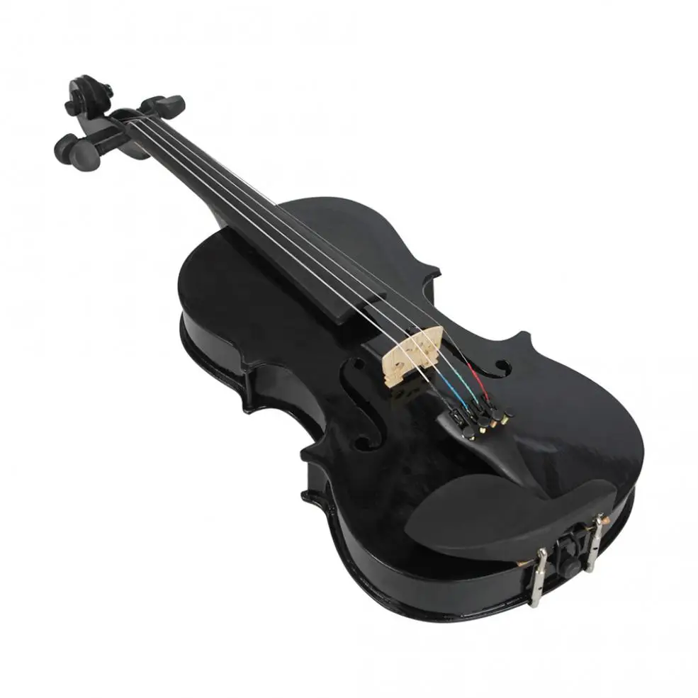 4/4 Full Size Black Lightweight Acoustic Violin Fiddle with Case & Bow & Rosin for Violin Beginners