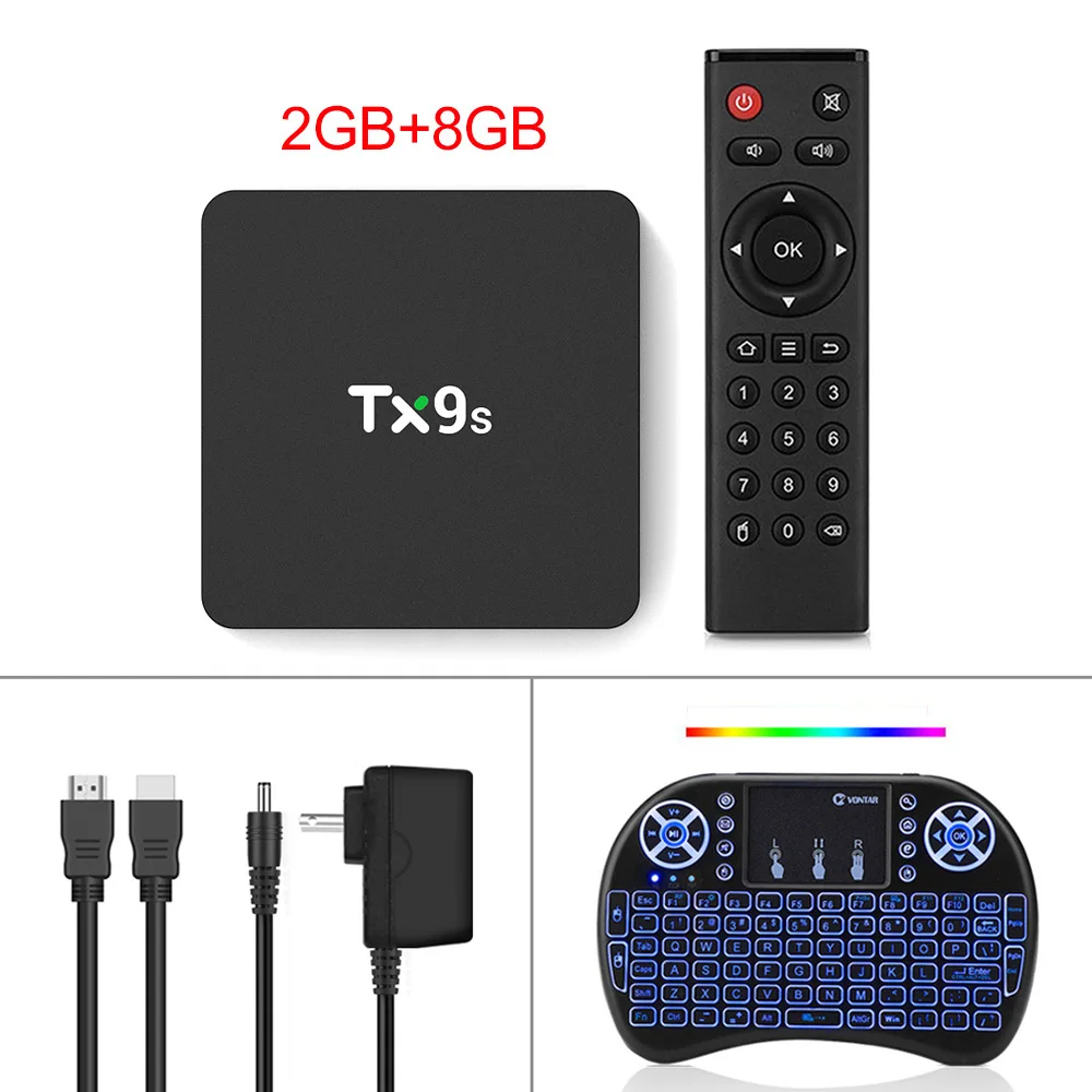 تي في بوكس أندرويد ذكي TX9S ، Amlogic S912 ، 2 جيجابايت ، 8 جيجابايت ، 4K ، 60 إطارًا في الثانية ، G ، WiFi ، M ، مساعد صوت Google