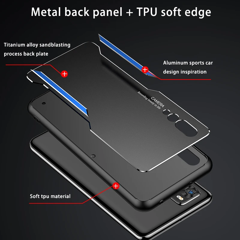 New Metal Anti-knoc Phone Case For Huawei P20 P30 Thin Scratch Resistant Aluminum Alloy Back Cover For Huawei P30pro P40 P50pro