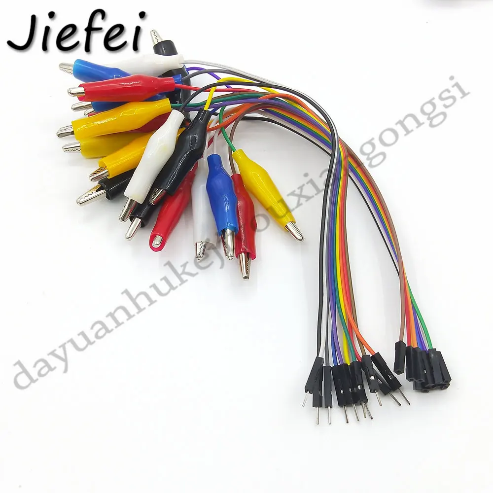 

50Pcs 30cm 10pin Double-end Alligator Clips jump Wire Male Female Crocodile Clip Test Lead Jumper Wire Line Cable DIY Connection