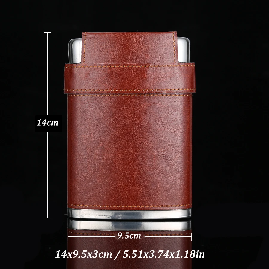 Leather Hip Flask A Bottle Of Whiskey Original Pockets Liquor Patches Groomsman Gifts 8OZ Flask For Alcohol  Stainless Steel