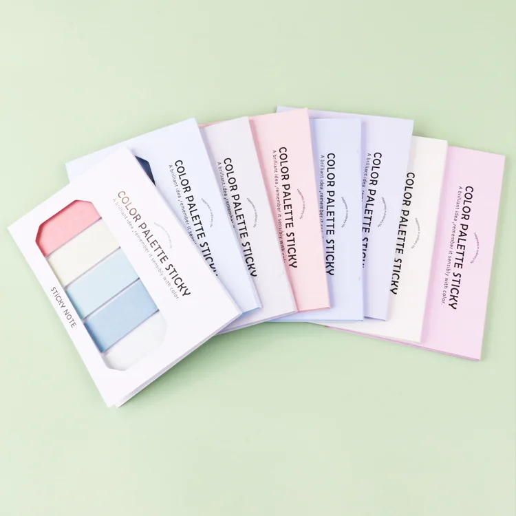 100 pages/set Color Palette Sticky Notes Cute Planner Sticker Memo Sheets Pad Page Flags To Do List School Office Supplies