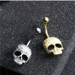 1pc High Quality Fashion skull navel ring Anti Allergy Titanium Belly Button Rings body Piercing with