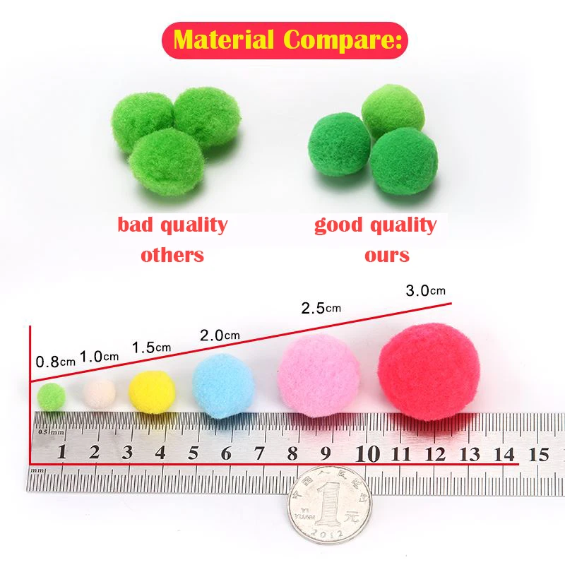 Pompoms 8mm Fluffy Soft Mini Pompom Fur Ball For Kids DIY Crafts Supplies Handmade Festival Garment Sewing Home Decoration