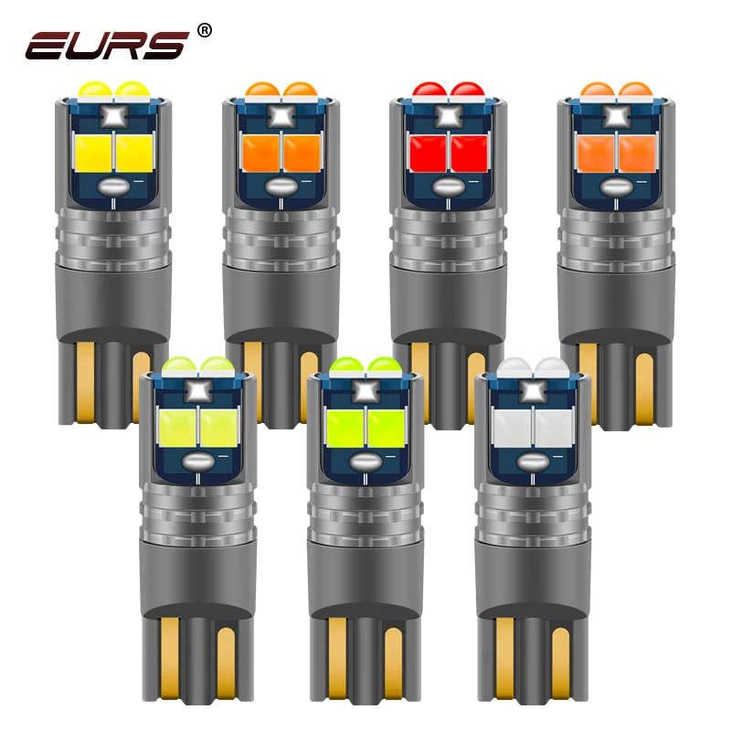 EURS 2pcs Car T10 LED Canbus W5W 3030 6smd 10SMD 194 168 Auto LED Car Interior Light plate Dome Reading Lamp Clearance Light 12V