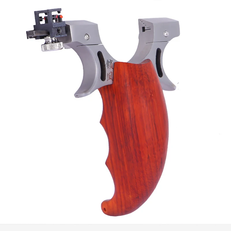 

Slingshot Hunting Stainless Steel Catapult Head +Wood Handle Outdoor Game Shooting Use Flat Rubber Band 2019 New