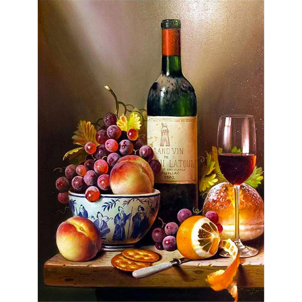 Fruit Kitchen DIY 11CT Cross Stitch Embroidery Kits Needlework Craft Set Printed Canvas Cotton Thread Home    Wholesale