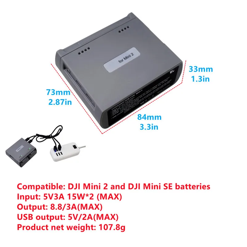 DJI mini2 miniSE drone lithium battery charger battery two-way charging housekeeper USB power bank