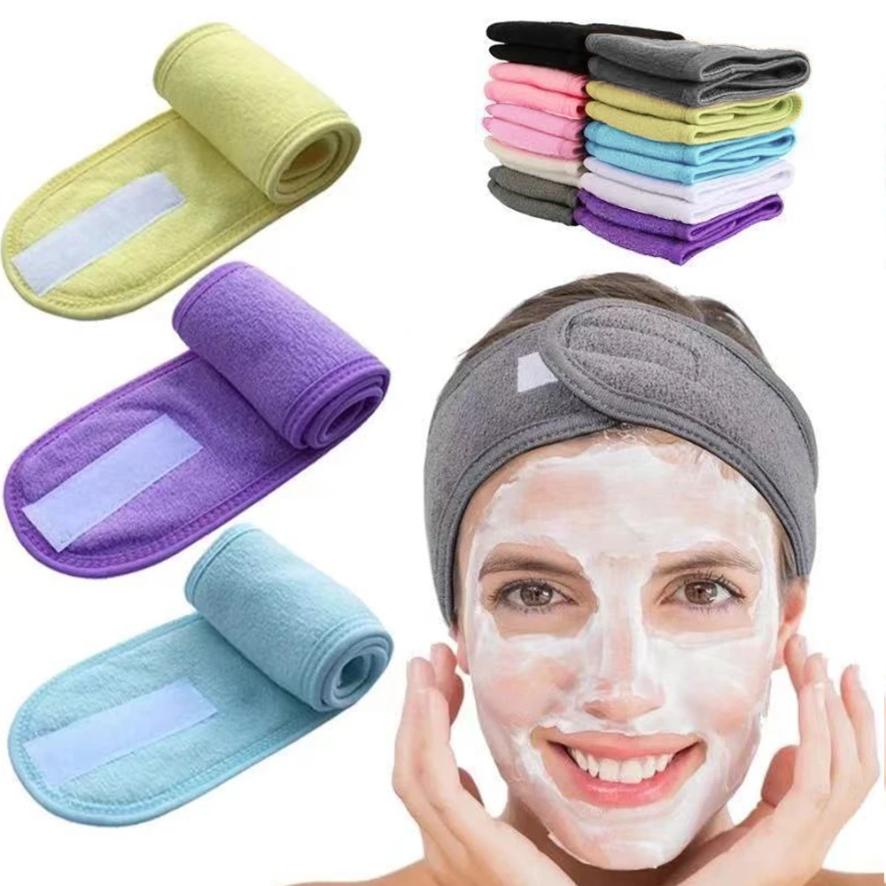 Towel Head Band Yoga Sports Adjustable Non Slip Women Wide Hairband Salon SPA Wash Face Head Wrap For Ladies Make Up Accessories