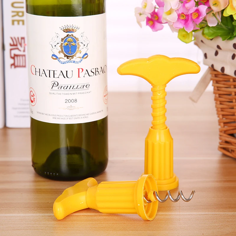 Wine Beer Bottle Opener Corkscrew Plastic Wine Opener Professional Double Hinge Waiters Wine Bottle Beer Cap Bar Tools