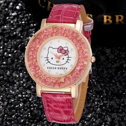 Bayan Saat-Montre-bracelet à quartz pour femmes et filles, cadran en cristal, biscuits