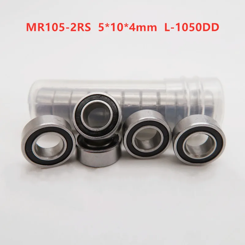 50-500pcs Miniature Bearing MR105-2RS 5*10*4 mm L-1050DD rubber seal deep groove ball bearings MR105RS 5x10x4 mm