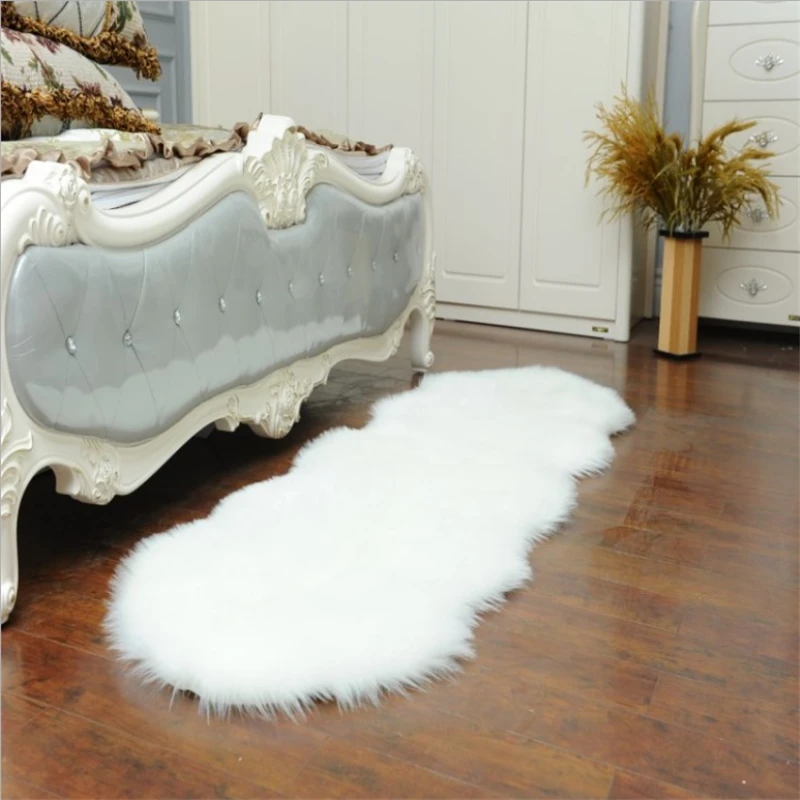 Carpet Bedroom Floor Mat  Rugs Artificial Wool Hairy Carpets Faux Floor Mat Fur  Fluffy Rug Soft Living Room 45*120cm