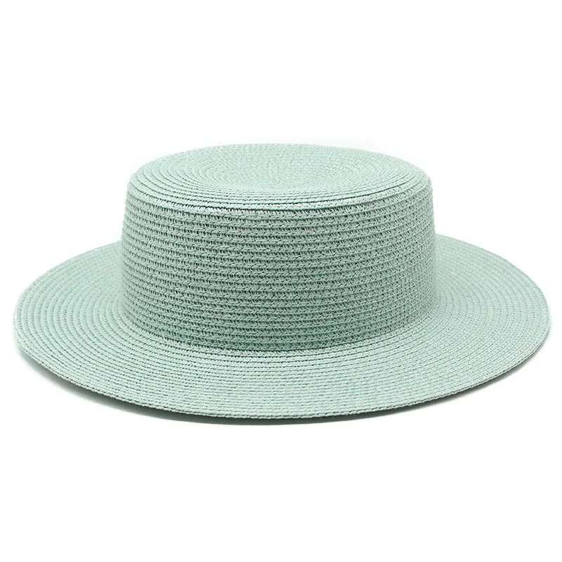 flat straw hat female summer flat hat sun hat seaside vacation beach hat net red straw hat bow ribbon sun hat панама