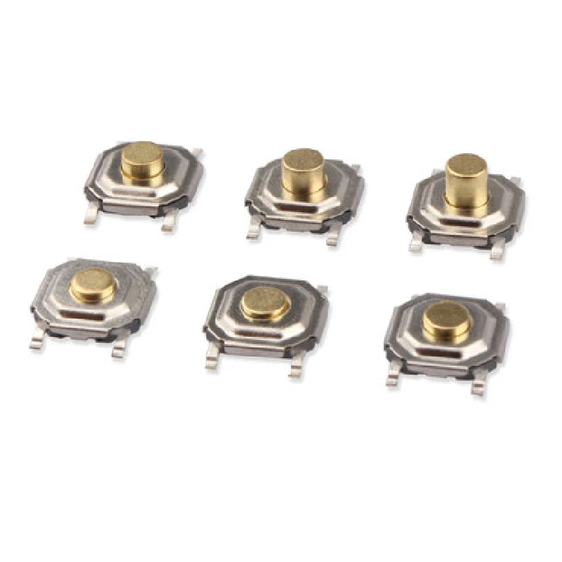 100pcs/lot 4*4*1.5 SMD button touch micro switch waterproof copper head 4pin 4x4x1.5/1.6/1.7/2/3mm