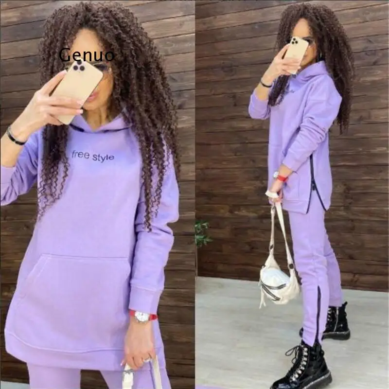 Winter Two Pieces Tracksuit Women\'s Warm Oversized Sweatshirt Hoodies Chandal Ropa De Mujer Sports Jogging Suits Female Sets