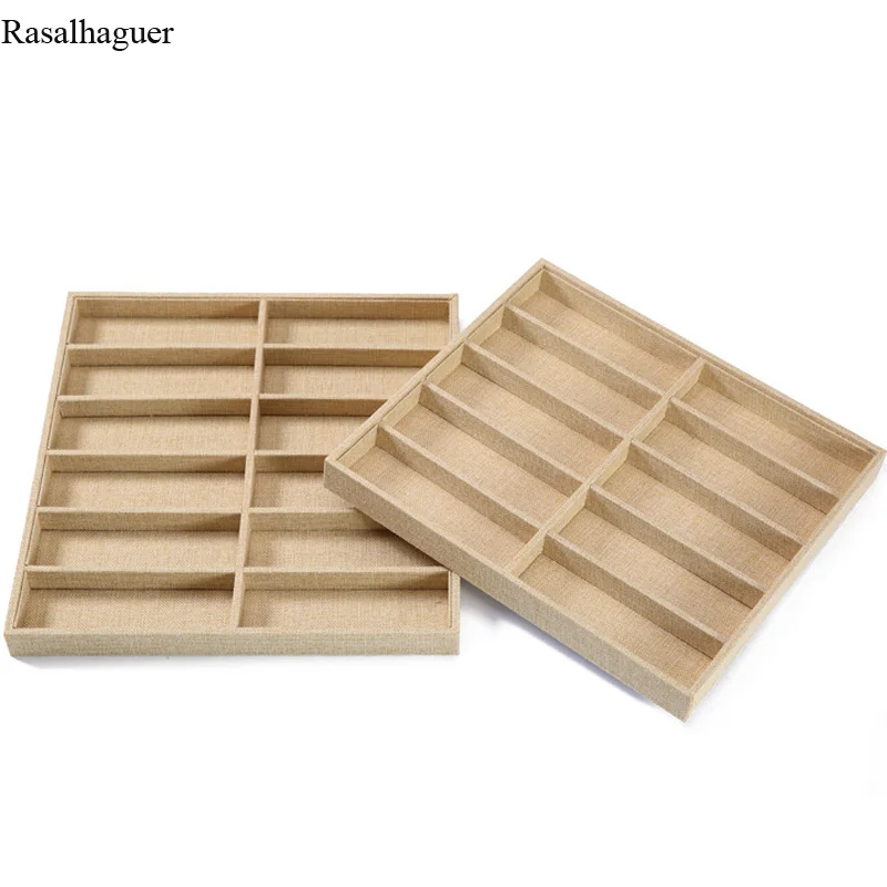 

High Quality Linen 10/12 Grids Sunglasses Display Box Jewelery Display Glasses Display Props Jewelry Organizer Tray Fashion