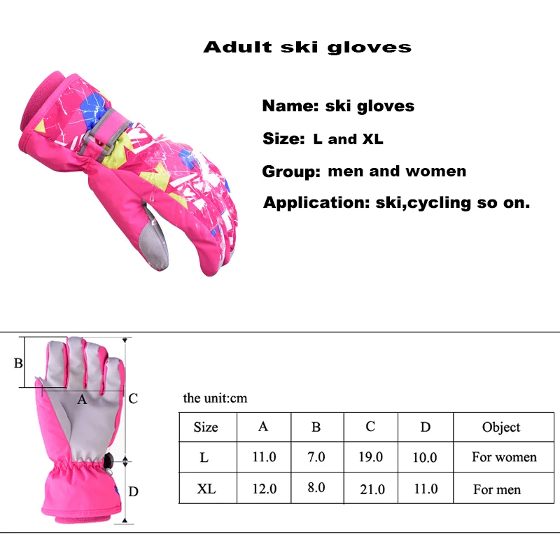 Waterproof Snow Gloves Ski Snowboarding Gloves Outdoor Gloves for Men & Women