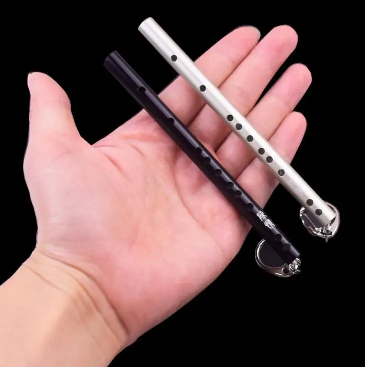 Mini metal keychains instruments Flute pendant keychain pendant car chain key chain Musical pendant for man women Jewelry gifts