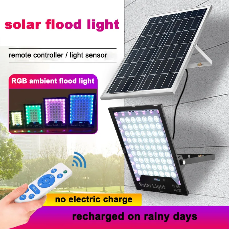 refletor de led solar rgb luz branca para ambientes externos iluminacao de natal para jardim areas externas 100w 200w 300w 400w 01