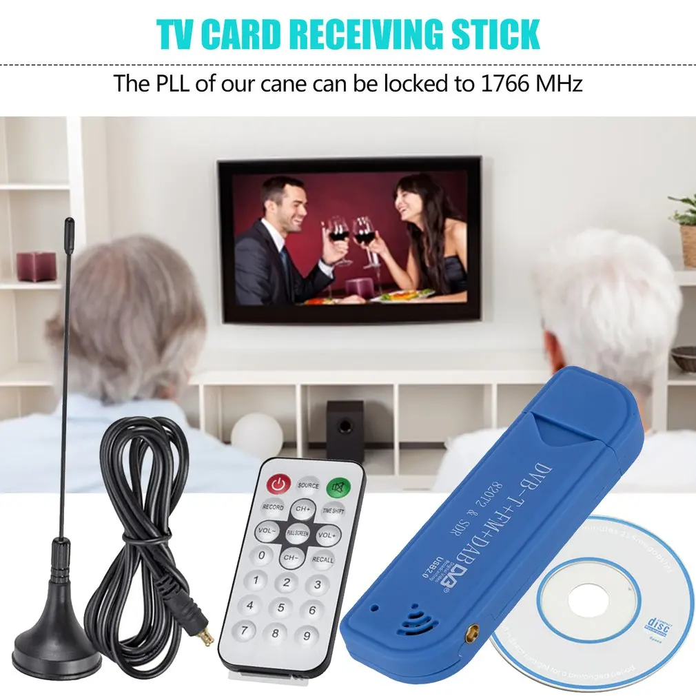Sdr + Dab + Fm ทีวี Dvb-T Stick Rtl2832U + FC0012 Tv การ์ด Usb 2.0 Digital Tv Tuner Usb fm + Dab + Dvb-T + Sdr Dongle Stick