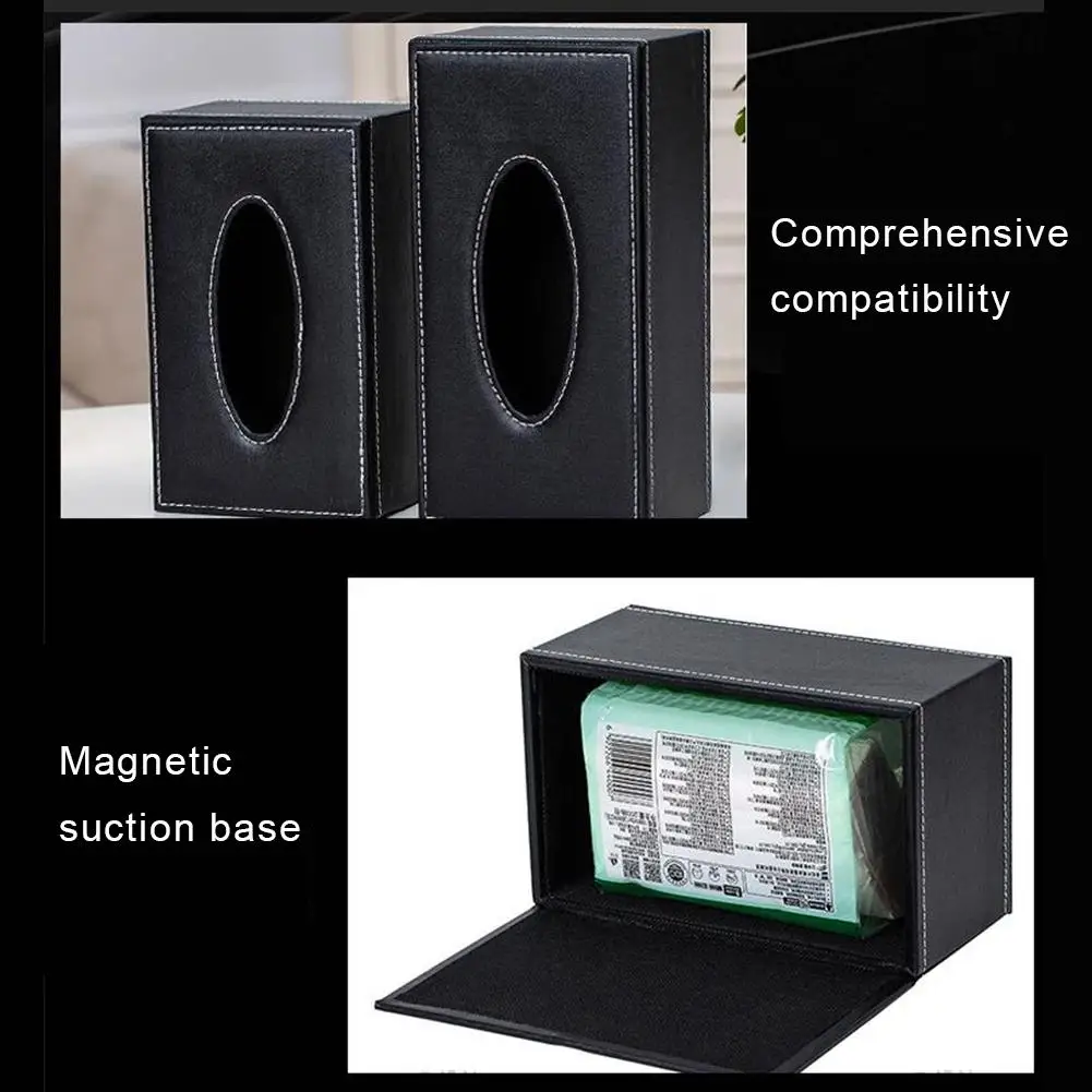 Car Tissue Box Cover Tissue Box Boxes holder PU Leather black Brown towel inside paper Block Type Accessories auto Decoration