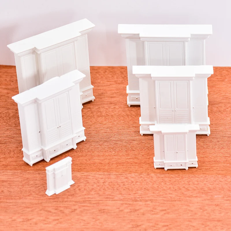 2pcs 1/25 1/30 1/50 Miniature Bedroom Furniture Model Wardrobe Closet Cupboard Doll House Accessories Home Interior Decoration