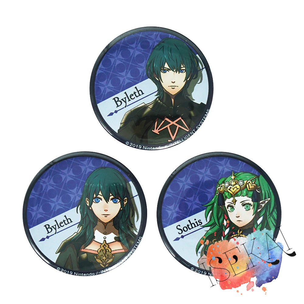 50mm Fires Emblem ThreeHouse Anime Game Badge Byleth Sothis Metal Badge Brooch Pins